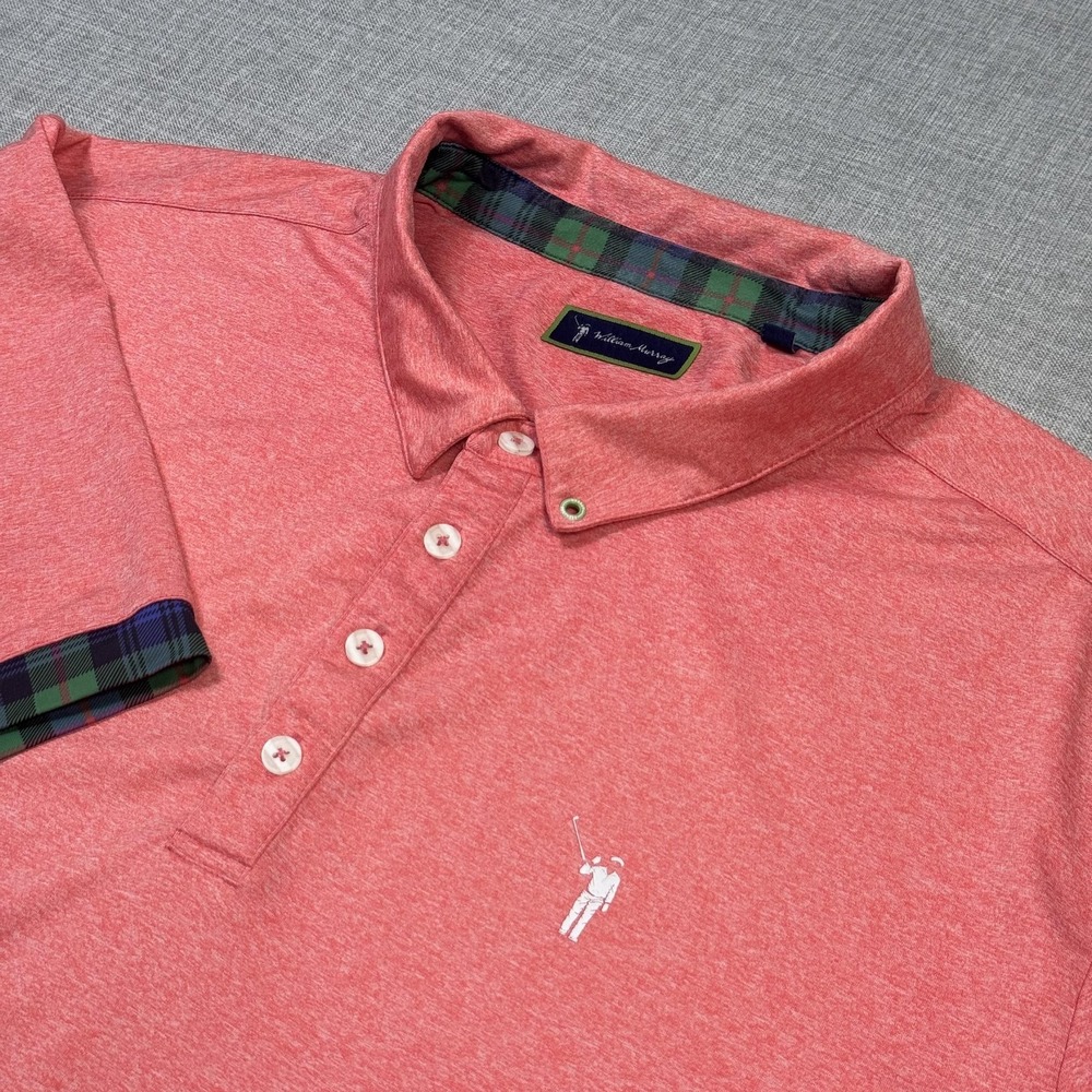 William Murray Polo Shirt Mens XL Red Polyester Spandex Short Sleeve Golf